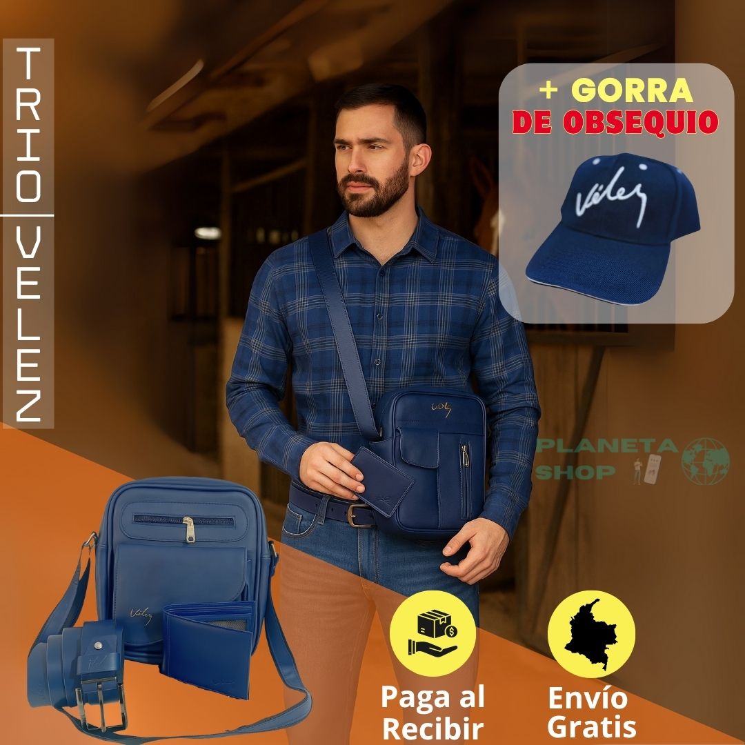 🥇 Carriel, Correa y Billetera + 🎁 Gorra de Obsequio