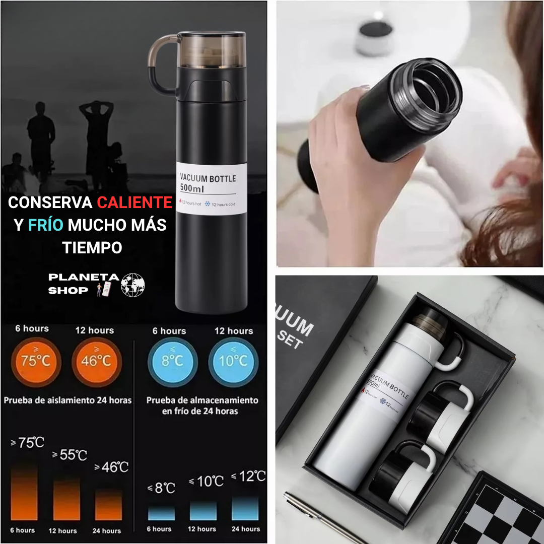Termo Vacuum 500ml Mantén tu bebida caliente o fría hasta por 24 horas 🔥❄️