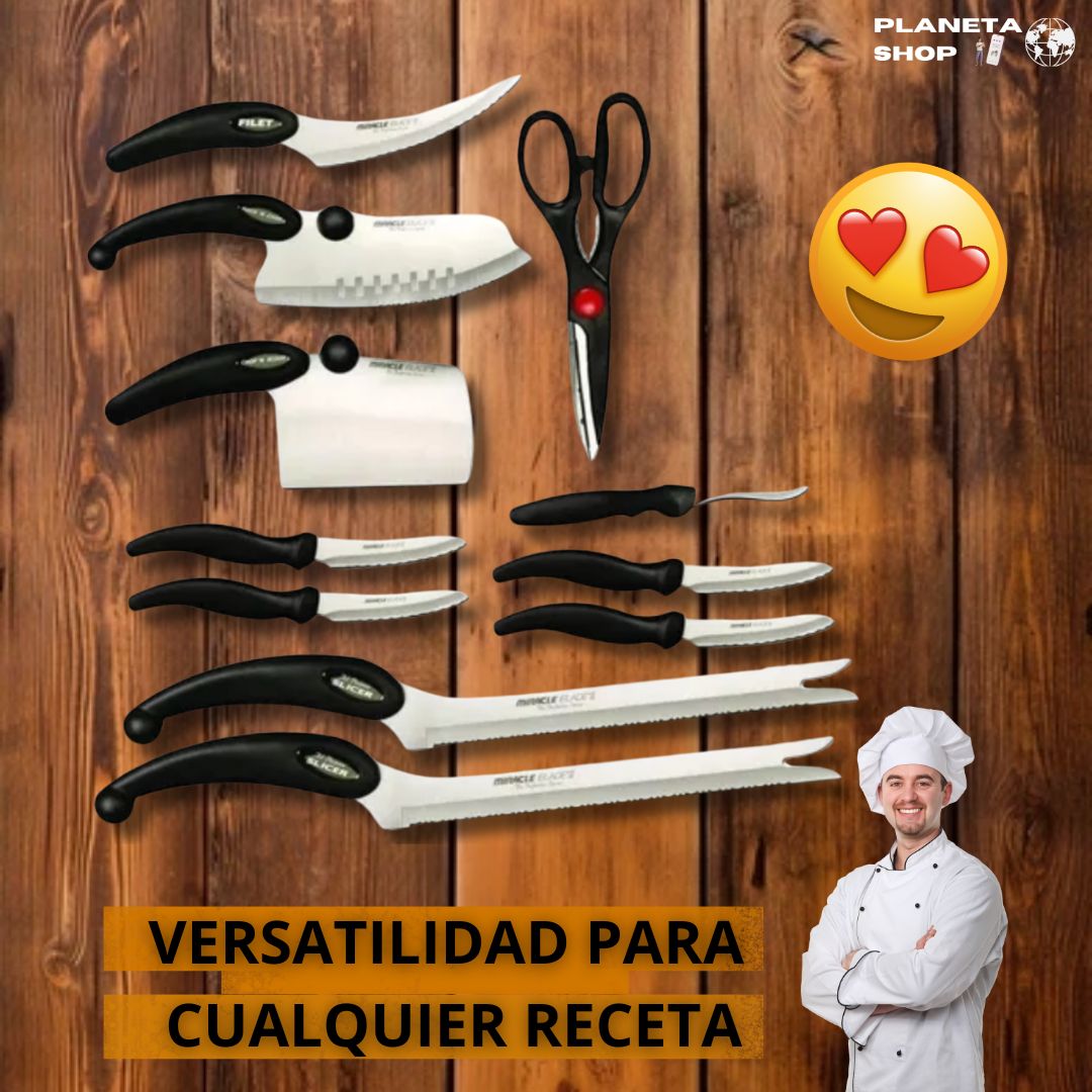 Set de 13 Cuchillos 🔪 Profesionales de 13 Piezas 👩🍳Transforma tu Cocina👨🍳