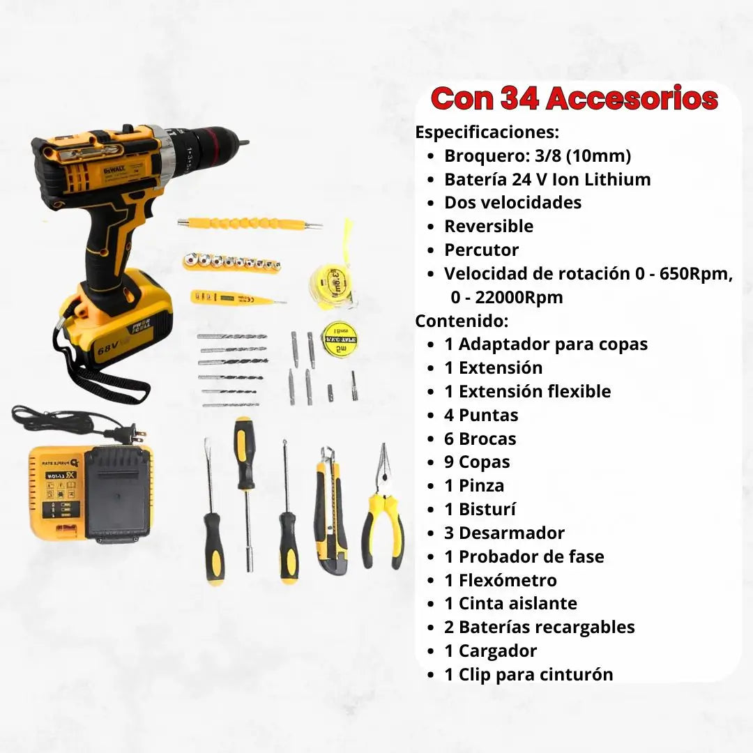 Taladro DeWalt + Accesorios!